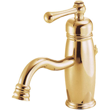 Click here to see Danze D225557PBV Danze Opulence Single-Hole Bathroom Faucet with Metal Touch-Down Drain, Single-Handle, 1.5 GPM, Lever Handle, ADA, WaterSense, Polished Brass - D225557PBV