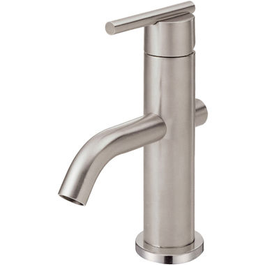 Click here to see Danze D236058BN Danze Parma Trim Line Single-Hole Bathroom Faucet with Touch-Down Drain, Bent Nose Spout, Single-Handle, 1.5 GPM, Lever Handle, Brushed Nickel - D236058BN