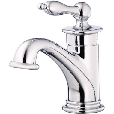 Click here to see Danze D236010 Danze Prince Single-Hole Bathroom Faucet with 50/50 Touch-Down Drain, Single-Handle, 1.5 GPM, Top Lever Handle, ADA, WaterSense, Chrome - D236010