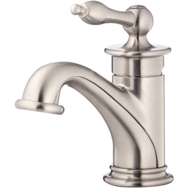 Click here to see Danze D236010BN Danze Prince Single-Hole Bathroom Faucet with 50/50 Touch-Down Drain, Single-Handle, 1.5 GPM, Top Lever Handle, ADA, WaterSense, Brushed Nickel - D236010BN