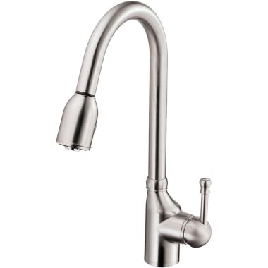 Click here to see Danze D457015SS Danze Melrose Single Handle Pull-Down Kitchen Faucet, Stainless Steel - 457015SS