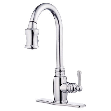 Click here to see Danze D454557 Danze Opulence Single Handle Pull-Down Kitchen Faucet, Chrome - D454557