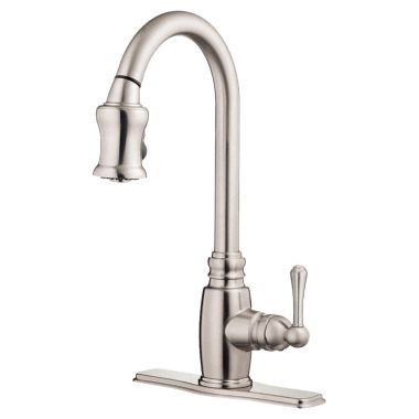 Click here to see Danze D454557SS Danze Opulence Single Handle Pull-Down Kitchen Faucet, Stainless Steel - D454557SS