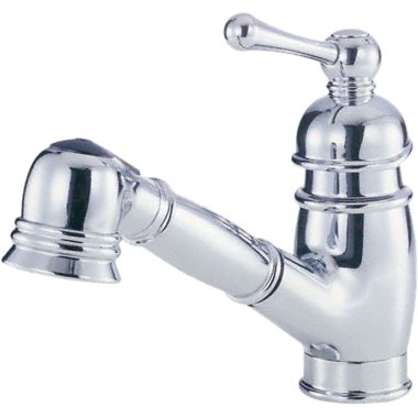 Click here to see Danze D457014 Danze Opulence Single Handle Pull-Out Kitchen Facuet, Chrome - D457014