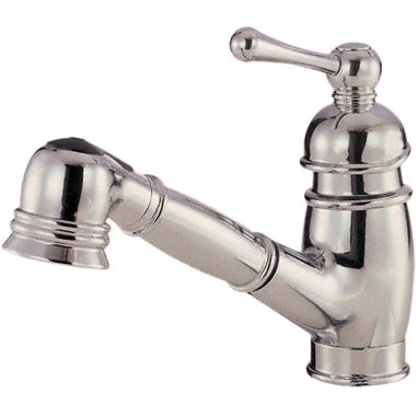 Click here to see Danze D457014SS Danze Opulence Single Handle Pull-Out Kitchen Facuet, Stainless Steel - D457014SS