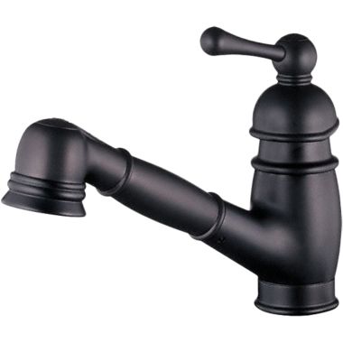 Click here to see Danze D457014BS Danze Opulence Single Handle Pull-Out Kitchen Facuet, Satin Black - D457014BS