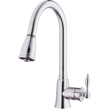 Click here to see Danze D454510 Danze Prince Single Handle Pull-Down Kitchen Faucet, Chrome - D454510