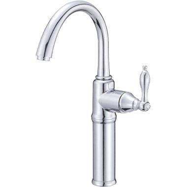 Click here to see Danze D201540 Danze Fairmont Single-Hole Vessel Bathroom Faucet with Metal Grid Strainer Drain, Single-Handle, 1.5 GPM, Lever Handle, ADA, WaterSense, Chrome - D201540