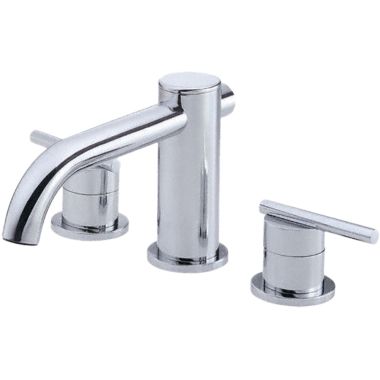 Click here to see Gerber D305658T Gerber Parma Two-Handle Deck-Mount Roman Tub Faucet Trim, 3-Hole, Lever Handles, ADA, Metal Spout, Chrome - D305658T