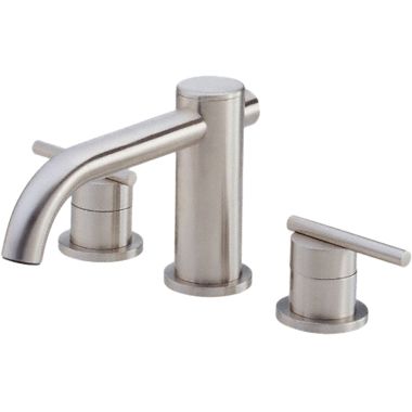 Click here to see Gerber D305658BNT Gerber Parma Two-Handle Deck-Mount Roman Tub Faucet Trim, 3-Hole, Lever Handles, ADA, Metal Spout, Brushed Nickel - D305658BNT