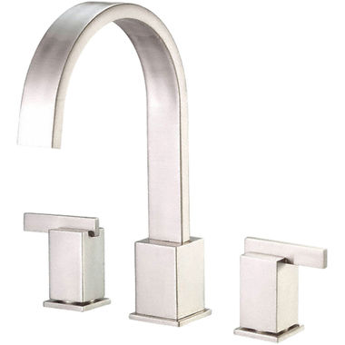 Click here to see Gerber D302044BNT Gerber Sirius Two-Handle Deck-Mount Roman Tub Faucet Trim, 3-Hole, Ribbon Spout, Lever Handles, ADA, Brushed Nickel - D302044BNT