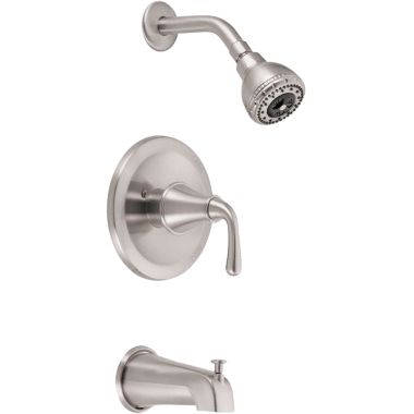 Click here to see Danze D510056BN Danze D510056BN Bannockburn Single Handle Pressure Balance Tub & Shower Faucet, 8 GPM - Brushed Nickel