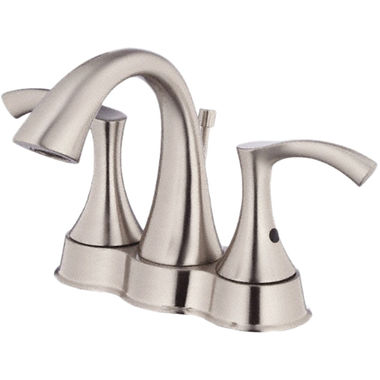 Click here to see Danze D301022BN Danze Antioch Centerset Bathroom Faucet with 50/50 Touch-Down Drain, Two-Handle, 1.5 GPM, Lever Handle, ADA, Brushed Nickel - D301022BN