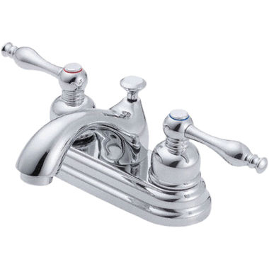 Click here to see Danze D301055 Danze Sheridan Centerset Bathroom Faucet with Metal Pop-Up Drain, Two-Handle, 1.5 GPM, Lever Handle, ADA, WaterSense, Chrome - D301055
