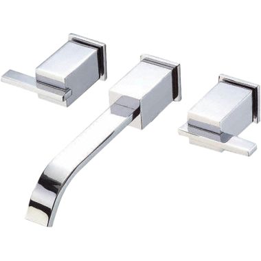 Click here to see Danze D316244T Danze Sirius Widespread Bathroom Faucet Trim Kit with Metal Touch-Down Drain, Wall-Mount, Two-Handle, 2.5 GPM, Lever Handle, ADA, Chrome - D316244T