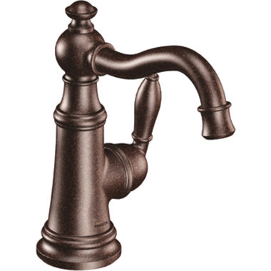 Click here to see Moen S42107ORB Moen Weymouth Oil Rubbed Bronze Single-Handle High Arc Bathroom Faucet with Metal Pop-Up, 1.2 GPM, Single-Hole, Lever Handle - S42107ORB