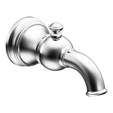 Click here to see Moen S12104 Moen Weymouth Wall Mounted Chrome Tub Spout with Pull-Up Diverter - S12104
