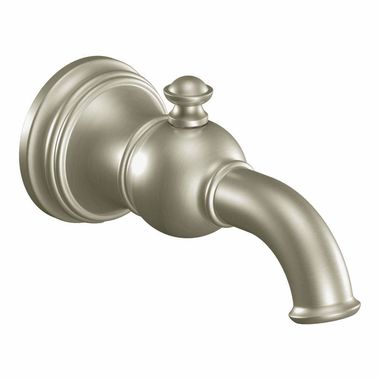 Click here to see Moen S12104BN Moen Weymouth Wall Mounted Brushed Nickel Tub Spout with Pull-Up Diverter - S12104BN