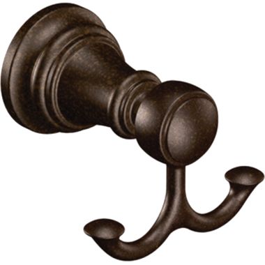 Click here to see Moen YB8403ORB Moen Weymouth Double Robe Hook, Zinc Constructed, Oil Rubbed Bronze - YB8403ORB