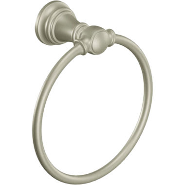 Click here to see Moen YB8486BN Moen Weymouth Round Wall Mounted Towel Ring, Brushed Nickel - YB8486BN