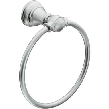 Click here to see Moen YB8486CH Moen Weymouth Round Wall Mounted Towel Ring, Metal Constructed, Chrome - YB8486CH
