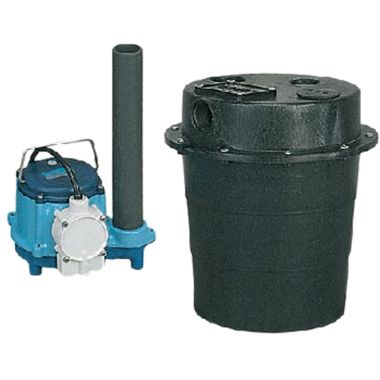 Click here to see Little Giant 506055 Little Giant Drainosaur Sump Pump System, 1/3 HP, 46 GPM, 115V Submersible, Pre-Assembled, 5 Gallon Basin - WRS-6 (506055)