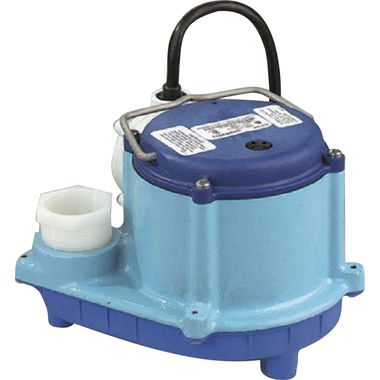 Click here to see Little Giant 506266 Little Giant 6-CIM Wastewater Sump Pump, 1/3 HP, 46 GPM, 230V, Single-Phase, Submersible, Manual Switch, 12' Cord - 506266