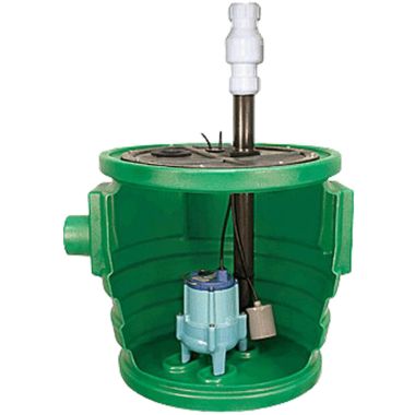 Click here to see Little Giant 509633 Little Giant Pit Plus Jr Simplex Package Systems with Indoor Alarm, 24in x 24in Basin, 4/10hp, 2