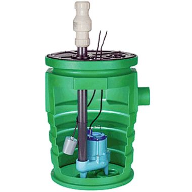 Click here to see Little Giant 511023 Little Giant Simplex Sump Package 1/2 HP, 2-inch Vent Size, 2-inch Discharge, 115 Volts, 18-inch x 30-inch Basin, 15 ft. Cord Length - 10S-SMPX-LG 511023