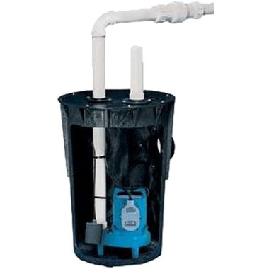 Click here to see Little Giant 511052 Little Giant Simplex Sump Package 18X30 Basin with Check Valve, 1/2 hp, 3-inch Vent, 3-inch Discharge, 115 Volts, 111 gpm - 10S 511052