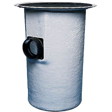 Click here to see Little Giant 513128 Little Giant Simplex Basin and Cover Assembly, 18in  x 30in Seam-Free Polyethylene Structural Foam, 4in Hub Cast Iron, 3in Vent, 2in Discharge, Steel - 513128 BB1830CS3V2D-K 