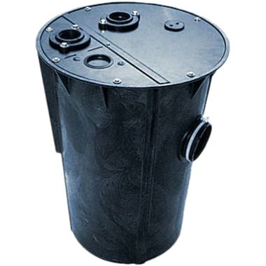 Click here to see Little Giant 513147 Little Giant Simplex Basin and Cover Assembly,30in x 36in Seam-Free Polyethylene Structural Foam, 4in Hub Cast Iron, 110Gal., 3in Vent, 3in Discharge, Steel - 513147 (BB3036CS3V3D) 
