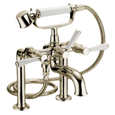 Click here to see Toto TB784DD#PN TOTO Clayton Deck-Mount Bath Faucet, Lever Handles, ADA, Polished Nickel - TB784DD#PN