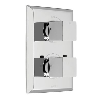 Click here to see Toto TS930D#CP Toto TS930D Chrome Lloyd Thermostatic Mixing Valve Trim with Dual Volume Control