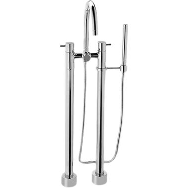 Click here to see Toto TB100DF#CP Toto TB100DF Polished Chrome Two-Handle Freestanding Tub Filler