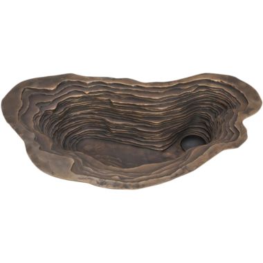 Click here to see Lenova BZ-02 Lenova Bronze Single-Bowl Undermount/Countertop Vessel Sink, 21 Layers, Oyster Design, Bronze - BZ-02