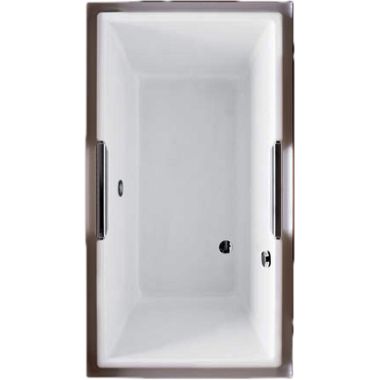 Click here to see Toto ABY930N#01YBN Toto ABY930N#01YBN Lloyd Cotton White Acrylic Soaker Tub with Grab Bar and Brushed Nickel Trim