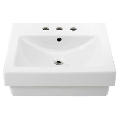 Click here to see Toto LT155.8#01 TOTO Vernica Design II Vessel Lavatory, Self-Rimming, 8in Centers, Rear Overflow, Cotton White - LT155.8#01