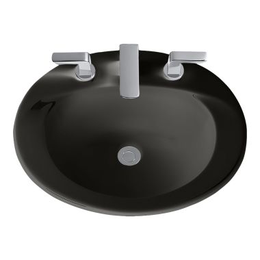 Click here to see Toto LT511#51 Toto Supreme Self Rimming Lavatory Sink, Single Hole, CeFiONtect, ADA, Vitreous China, Ebony - LT511#51