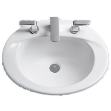 Click here to see Toto LT511.8G#11 Toto Supreme Self Rimming Lavatory, 8in Centers, CeFiONtect, ADA, Colonial White - LT511.8G#11