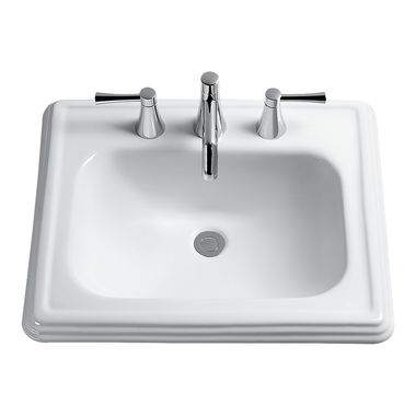 Click here to see Toto LT531#01 Toto Promenade Self Rimming Lavatory Sink, Single Hole, ADA, Vitreous China, Cotton White - LT531#01