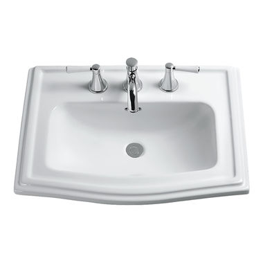 Click here to see Toto LT781#01 Toto Clayton Self Rimming Lavatory Sink, Single Hole, ADA, Rectangular, Vitreous China, Cotton White - LT781#01