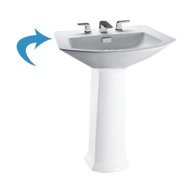 Click here to see Toto LT962.8#11 Toto LT962.8#11 Colonial White Soiree Pedestal Lavatory, Sink Only
