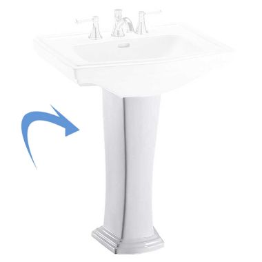 Click here to see Toto PT780#01 Toto Clayton Pedestal Sink Leg Only, Cotton White - PT780#01 