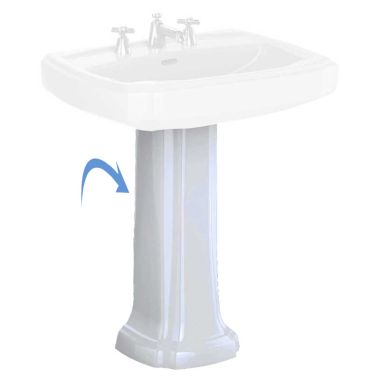 Click here to see Toto PT970#01 Toto Guinevere Pedestal Sink Leg Only, Cotton White - PT970#01