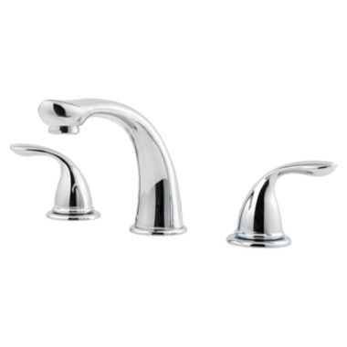 Click here to see Pfister 1T6-5100 Pfister Pfirst Two-Handle Roman Tub Faucet Trim, 18 GPM, Lever Handles, High-Arc, Polished Chrome - 1T6-5100