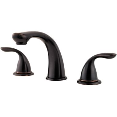 Click here to see Pfister 1T6-510Y Pfister Pfirst Two-Handle Roman Tub Faucet Trim, 18 GPM, Lever Handles, High-Arc, Tuscan Bronze - 1T6-510Y