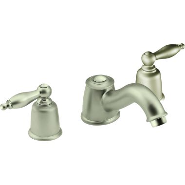 Click here to see Moen T4933STST Moen T4933STST Castleby Satine Two Handle Low Arc Roman Tub Faucet