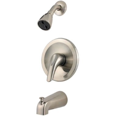 Click here to see Pfister R89-030K Pfister Pfirst Brushed Nickel Single Lever Handle Tub and Shower Trim Ki, QuickConnect Spout, 2.5 GPM, Single-Spray Functiont - R89-030K