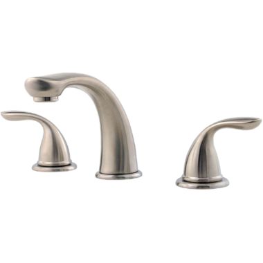 Click here to see Pfister 1T6-510K Pfister Pfirst Two-Handle Roman Tub Faucet Trim, 18 GPM, Lever Handles, High-Arc, Brushed Nickel- 1T6-510K